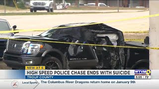 High speed chase ends in Troup County, suspect dies by suicide