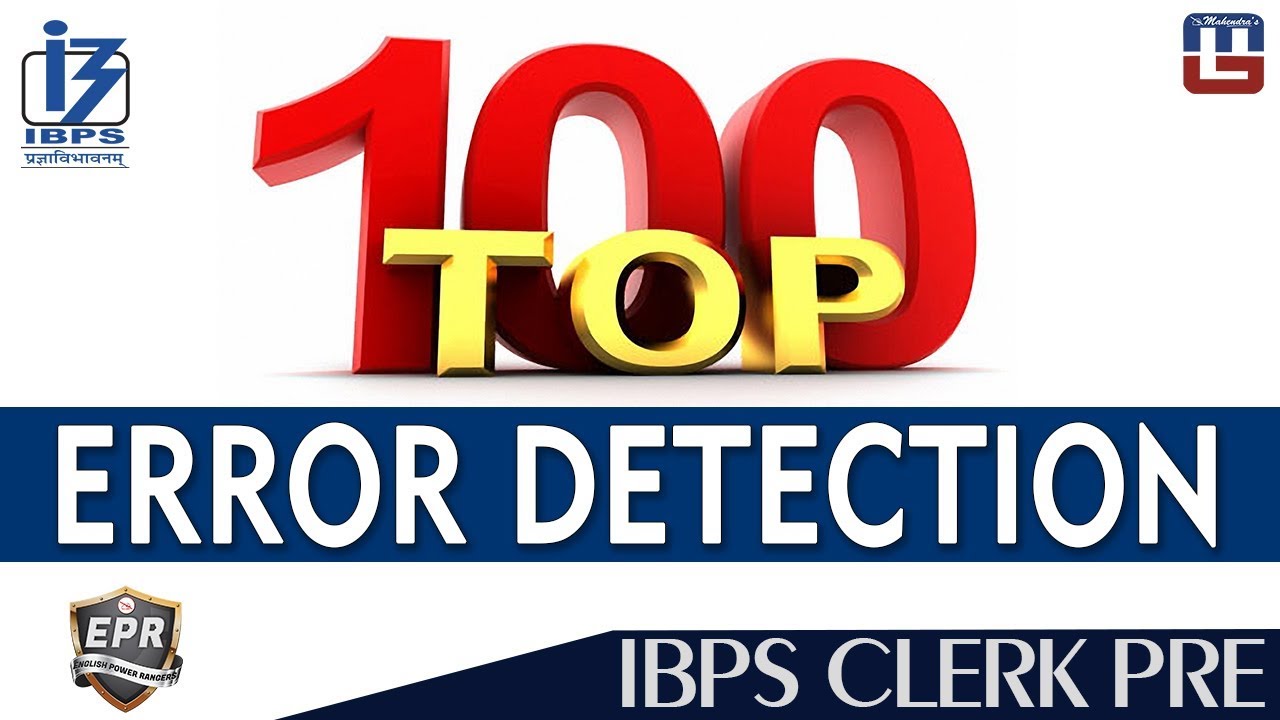Top 100 | Error Detection |  English Power Rangers (EPR) | IBPS Clerk PRE 2017