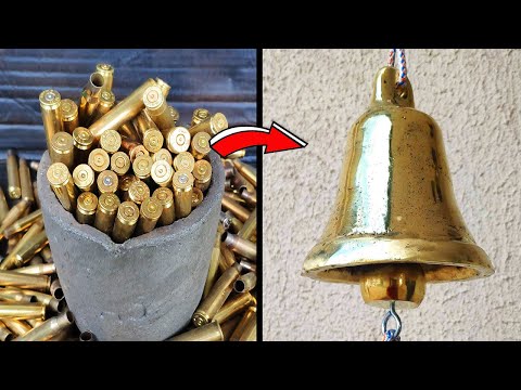 Casting Bell - Trash to treasure . Melting cartridge case - ASMR brass casting