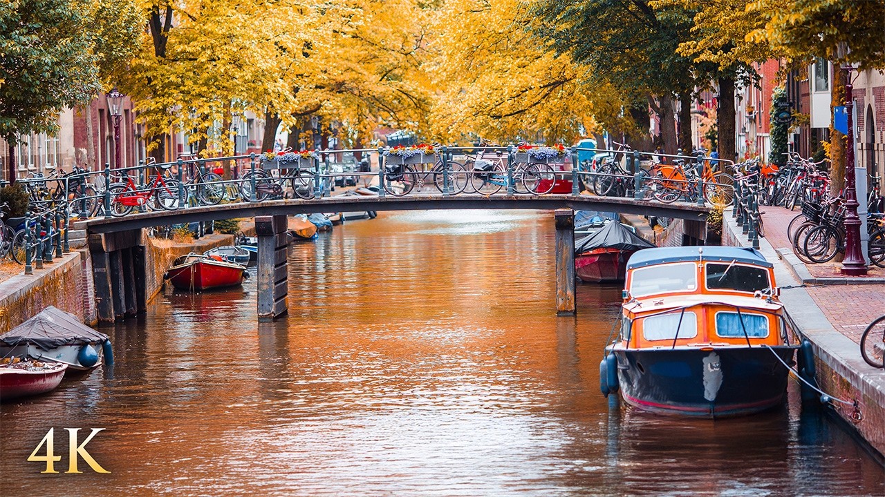Dreamy Amsterdam Canal Cruise - 1HR 4K Piano Journey