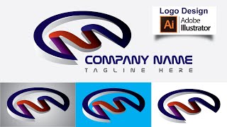 M Letter Logo | Creative M Letter Logo Design in Illustrator tutorial
