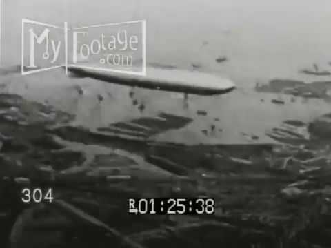 1937 German Nazi LZ 127 GRAF Zeppelin in Flight