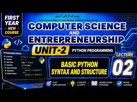 Basic Python Syntax And Structure First Year Computer Science Chapter 2 Lecture 2