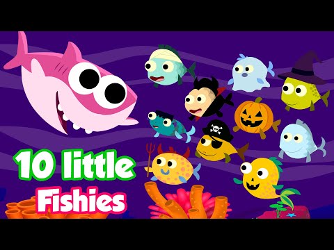 10 Little Fishes Halloween Song | Ten little Scary Fishes | Halloween | Nursery rhymes & Kids song