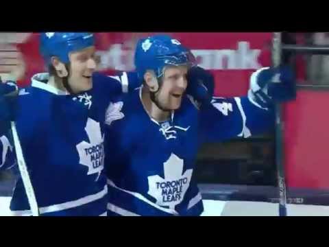 Leo Komarov hammers a shorthanded goal by Berra