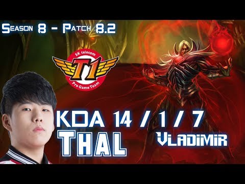SKT T1 Thal VLADIMIR vs FIORA Top - Patch 8.2 KR Ranked