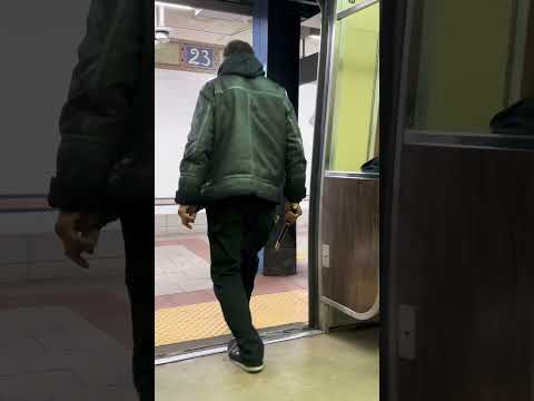 Be aware of psychos in New York! This guy was hitting people with a stick on a train! #newyork