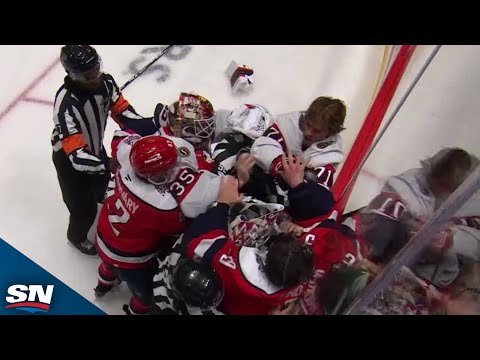 Senators' Linus Ullmark Goes Length Of The Ice Attempting To Fight Charlie Lindgren