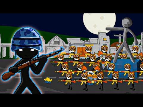 stickman modern total war|100 pasukan modern infantry!!!