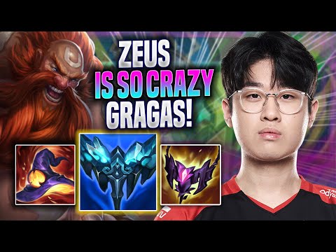 ZEUS IS SO CRAZY WITH GRAGAS! - T1 Zeus Plays Gragas TOP vs Singed! | Season 2022