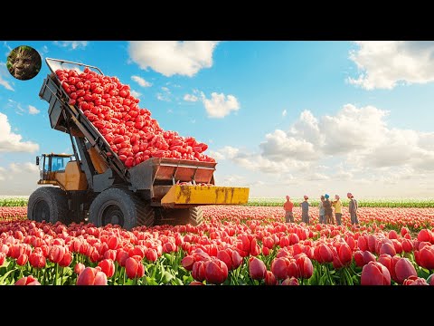 How to Produce and Harvest 2 Billion Tulip Bulbs-Holland Farming 2024
