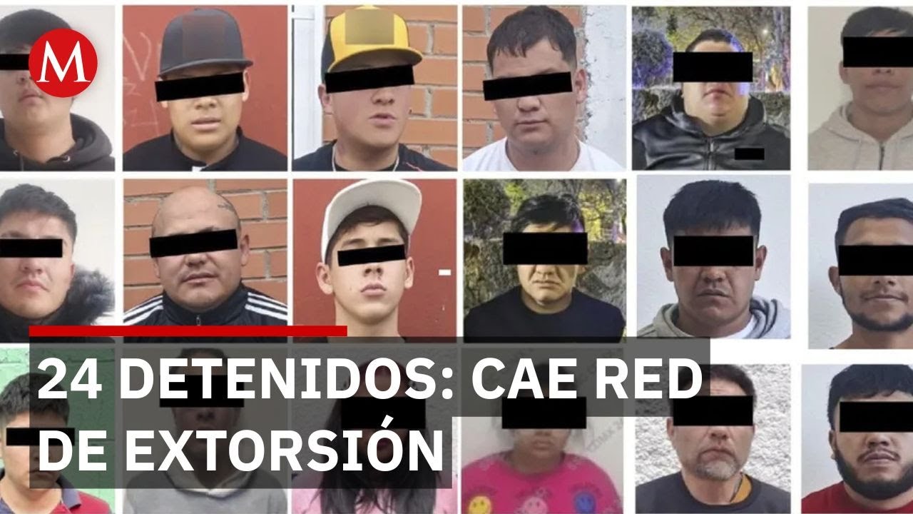 Twenty-four suspected extortionists were arrested in several boroughs of Mexico City.