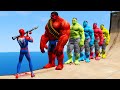 GTA 5 Spiderman Water Ragdolls Hulk VS Red Hulk VS Blue Hulk Euphoria Physics