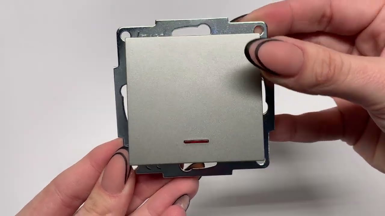 Выключатель одноклавишный с подсветкой LEZARD Vesna серый 742-3588-111