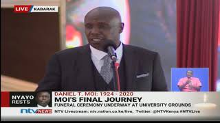 “Sio Doktari”: Gideon Moi jokes with Uhuru, Ruto as he gives vote of thanks || #MoiBurial