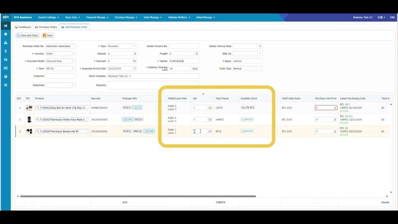 Purchase Orders english