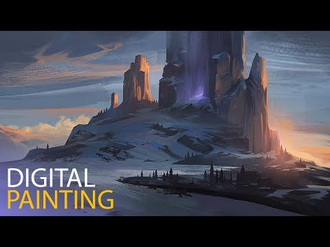 digital painting of a mountain by jordan grimmer
