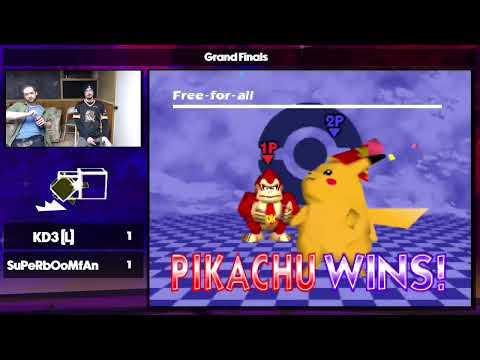 FRAME 14 Grand Finals SuPeRbOoMfAn (DK/Donkey Kong) Vs. KD3 (Pikachu) Smash 64 - SSB64