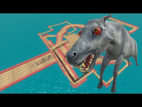 ONLY 1 SURVIVOR ESCAPE FROM ALIEN RED EYES DAEODON - Animal Revolt Battle Simulator