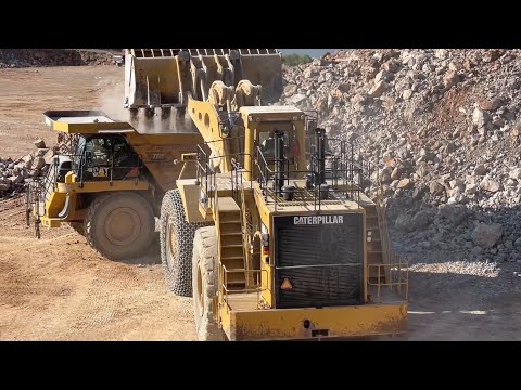 Caterpillar 994 Wheel Loader Loading Caterpillar 777F Dumpers - Samaras Mining Group