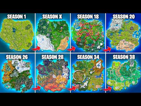 Evolution of Fortnite Map (Chapter 1 Season 1 - Chapter 6 Mini Season 2)