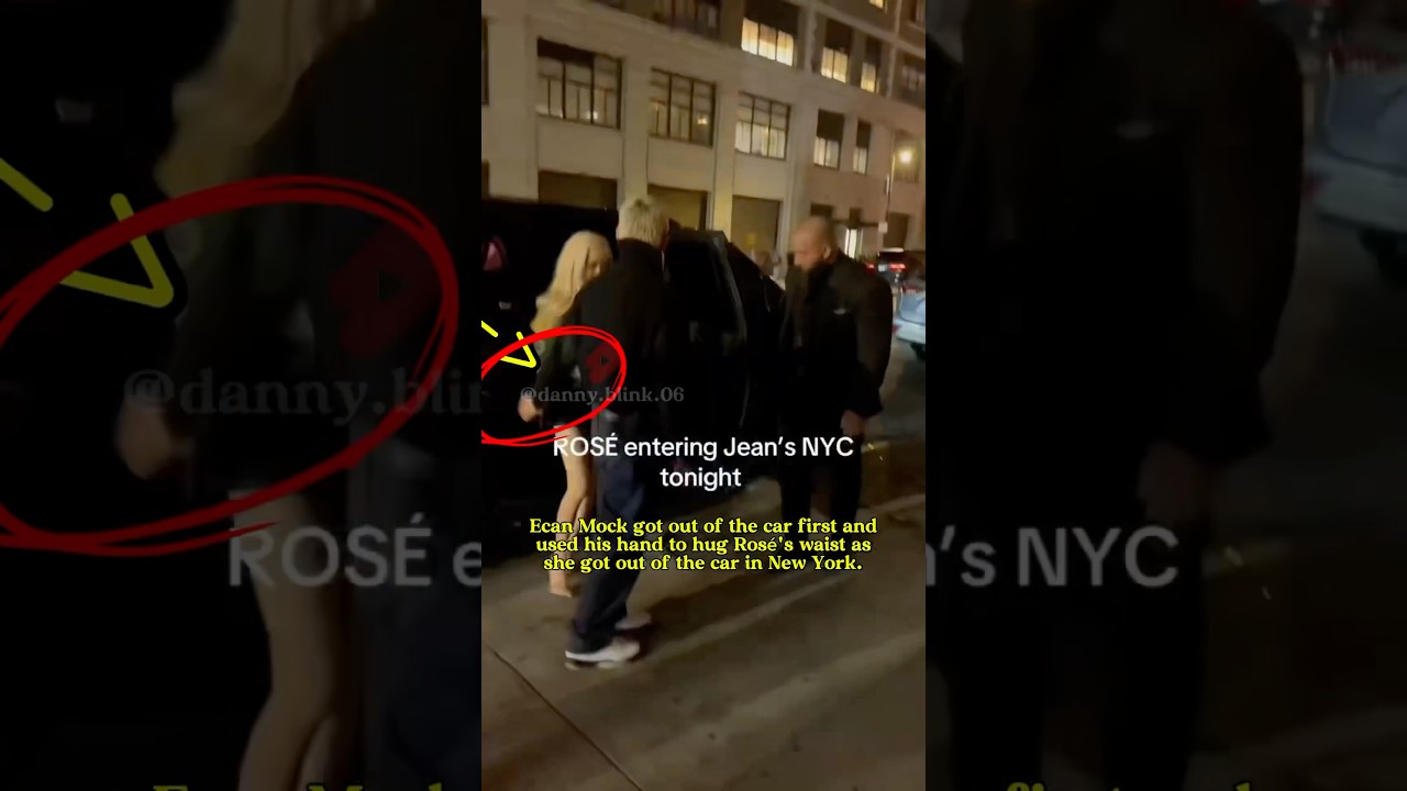 Evan Mock helps Rosé get out of the car by touching her waist #rosé #blackpink