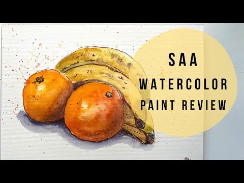 SAA Watercolor paint swatch and review; first impressions and demo sketch