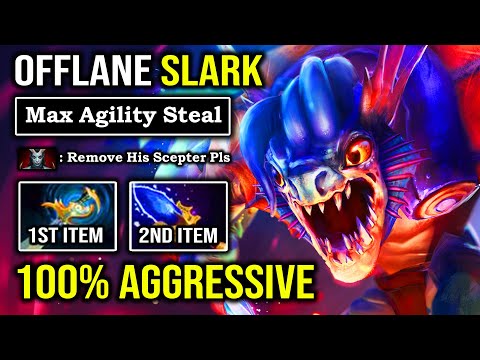 SUPER AGGRESSIVE OFFLANE SLARK Crazy Agility Buff 100% No Fun Allow with Scepter Jump 23Min GG DotA
