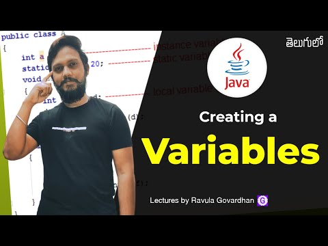 Creating A Variable In Java Java Variables Variables In Java In Telugu