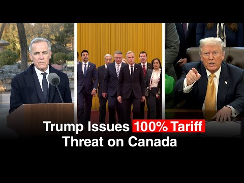 U.S. President Donald Trump Issues Threat of 100% Tariff on Canadian Goods