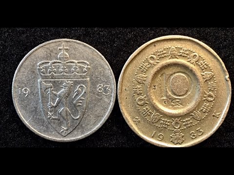 No Euros In Norway! - Norway 1983 50 Ore 10 Kroner Coins - No Dollars Either!