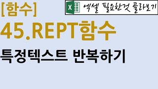 [함수] 45.REPT함수(특정텍스트 반복하기)