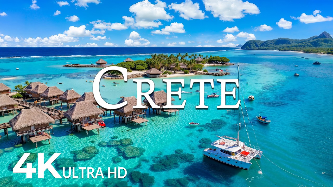 FLYING OVER CRETE (4K UHD) – Soothing Music Along With Beautiful Nature Video - 4K Video ULTRA HD