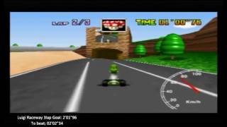 Mario Kart 64 - Time Trials - Luigi Raceway 3Lap 02'01"94 Elite C [N64 PAL]