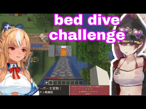 Insane Houshou Marine Fails Bed Dive Challenge!