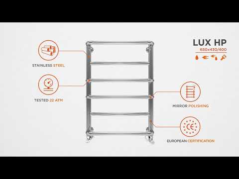 Водяной полотенцесушитель Mario Люкс HP 1.3.0300.01.P (4820111351367, 650x430, хром/сатин/белый глянец/черный матовый/золото/бронза)