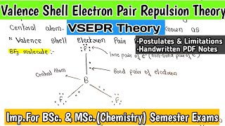 VSEPR (Valence Shell Electron Pair Repulsion Theory) | Chemical Bonding |BSc.1st Year Notes