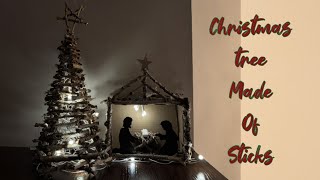 Christmas Tree Simple and Unique, made of sticks