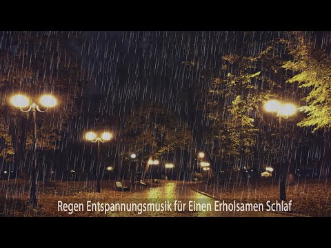Schlafen Sie sofort mit regengeräusche & Donner auf friedlicher Straße Stadt bei Nacht