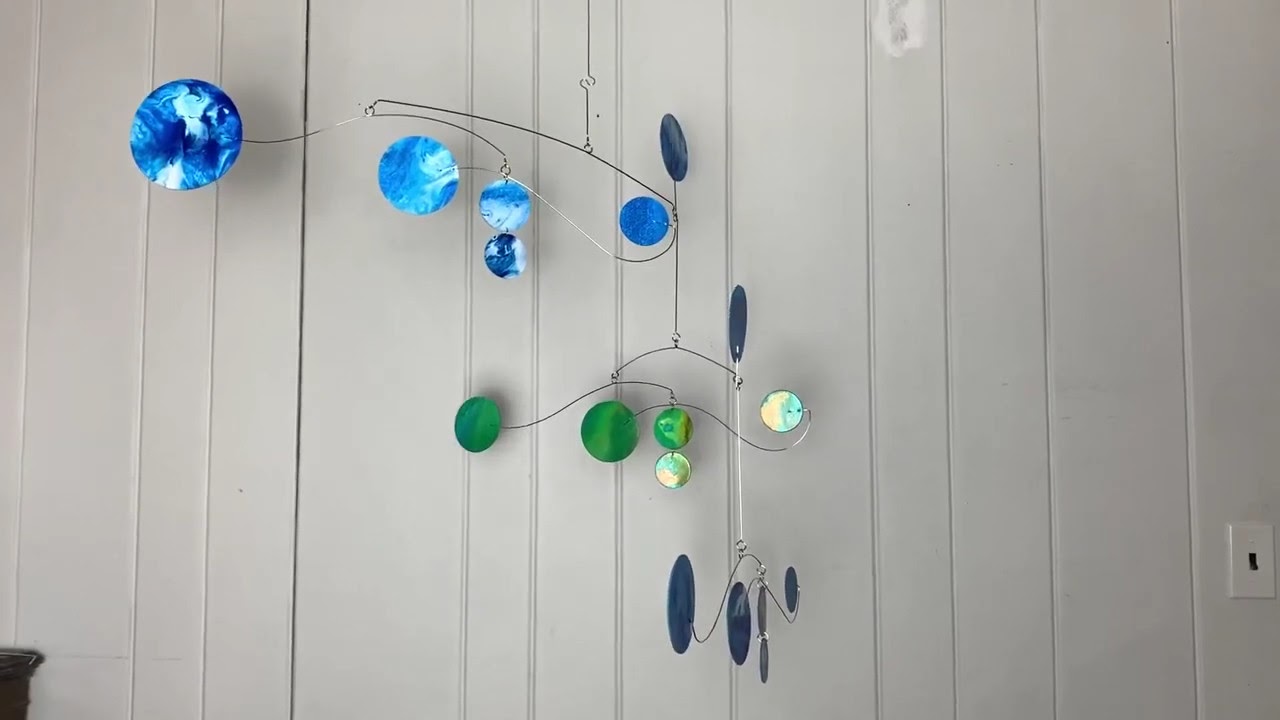 Kinetic mobile Earth from space sculpture