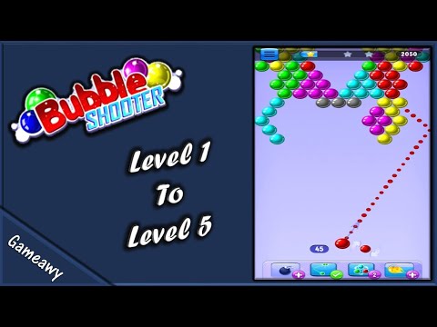 Bubble shooter Levels from 1 to 5 Gameplay | Bubble Shooter Game | Gameawy Games