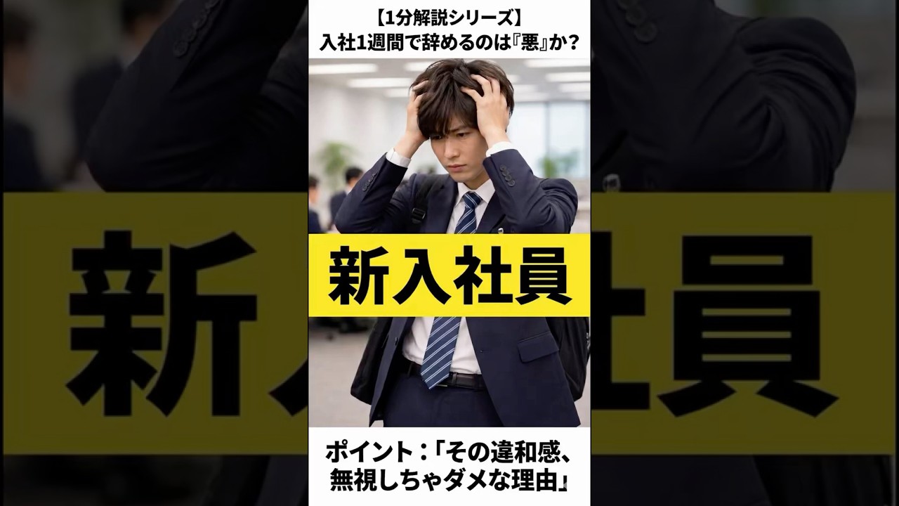 【退職代行 弁護士】「入社1週間で辞めるなんて、自分勝手だろうか…」 #Shorts