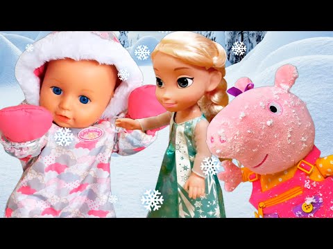 Peppa Wutz und ihre Baby Born Puppe - Elsa macht Schnee - Kindervideo auf Deutsch