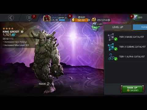 KING GROOT mcoc special attacks, rank ups and gameplay || marvel contest of champions