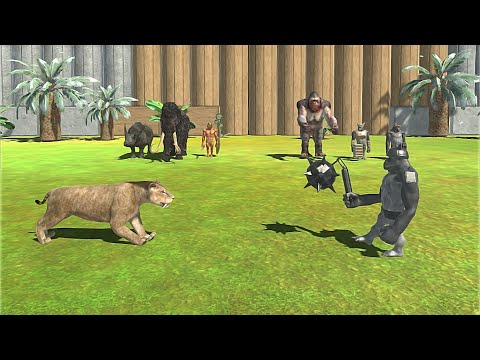 MUTANT PRIMATES VS ANCIENT MAMMALS & ANCIEN HUMANS - Animal Revolt Battle Simulator