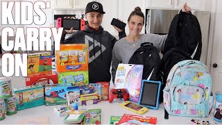 WHAT TO PACK IN YOUR CARRY ON FOR LONG FLIGHTS WITH KIDS | ENTERTAINMENT, SNACKS, PACKING TIPS 2021