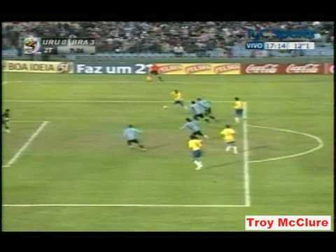 Eliminatorias 2010 - Uruguay vs. Brasil - Gol de Fabiano