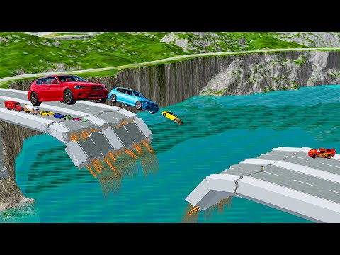 Big & Small Cars vs Broken Bridge Jumping #1 – BeamNG.drive | Insane Crashes!