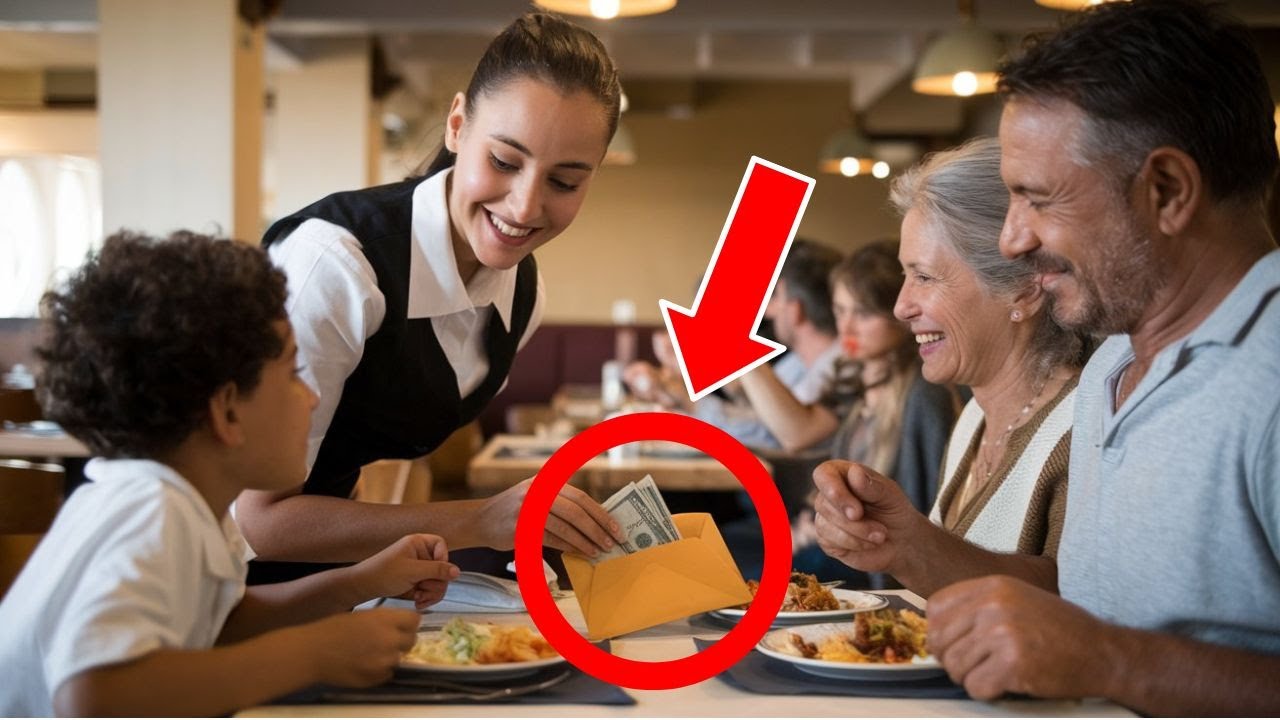 Young waitress secretly pays for a POOR family's meal and receives a $1 million tip