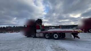 Camion plate-forme Scania R580 8x2 kranbil med 85 t/m Hiab kran &ndash; jibb og vinsj &ndash; fabrikkn | Image 4 - Autoline